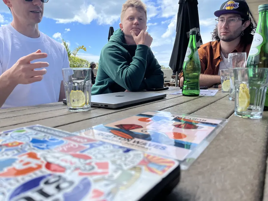 Ruby on Waves stickers on the table