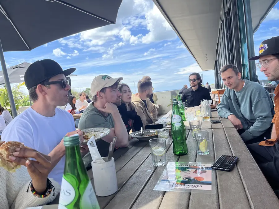 Lunch and chats on the terrace
