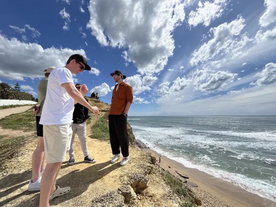 On the clifftop above the ocean