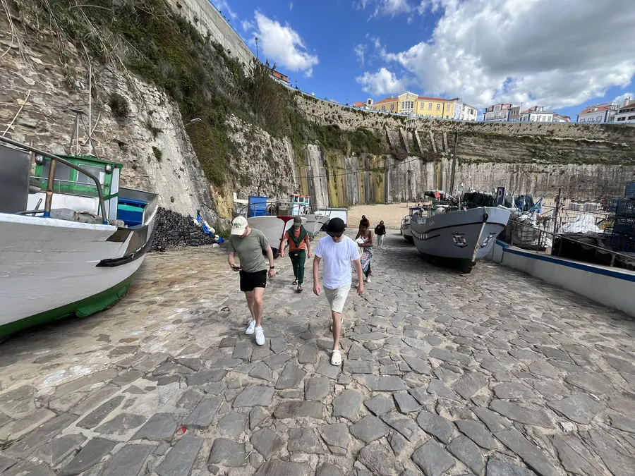 Walking through the fishing harbour