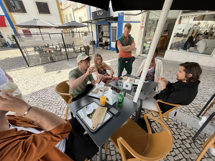 Drinks on a café terrace in town
