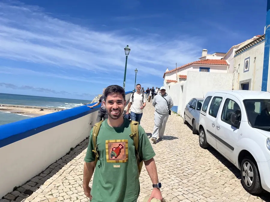 Walking along the seafront after the talks