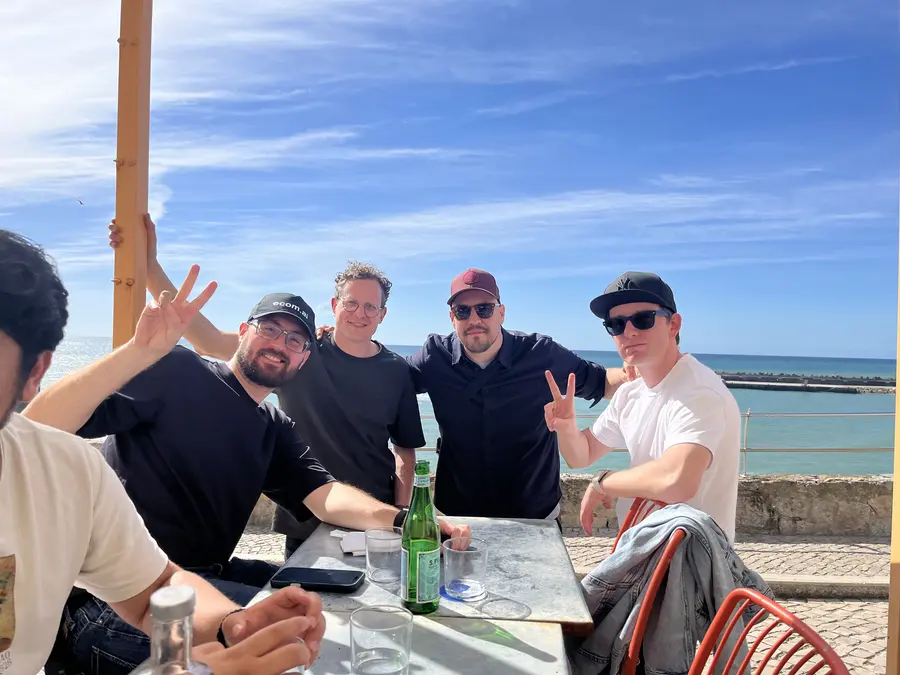 Peace signs by the ocean